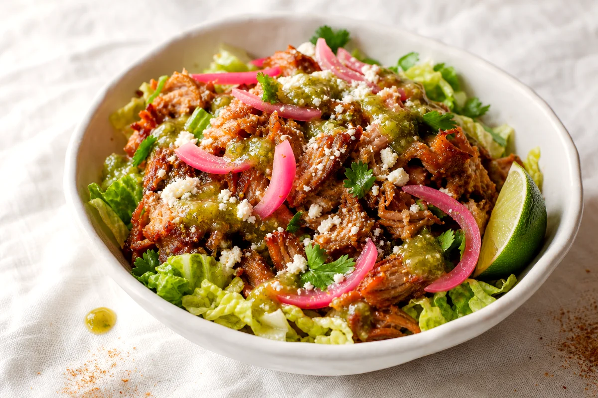 crispy-pork-carnitas-taco-salad-bowl