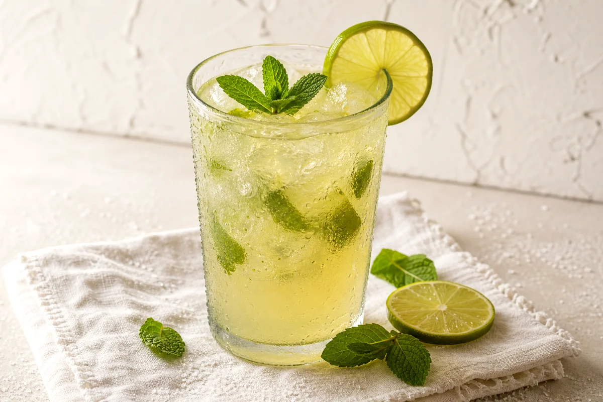 fresh-mint-limeade-in-rustic-glass