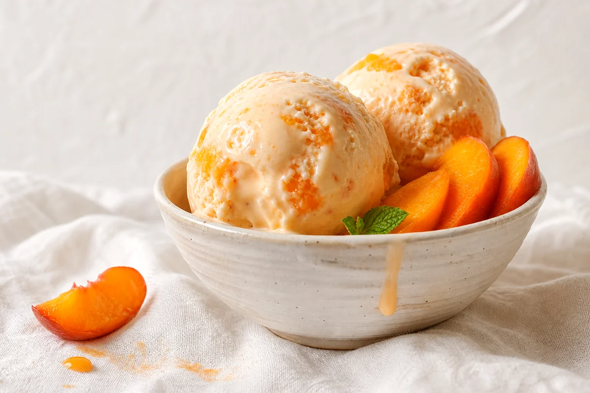 no-churn-peach-ice-cream-bowl-close-up