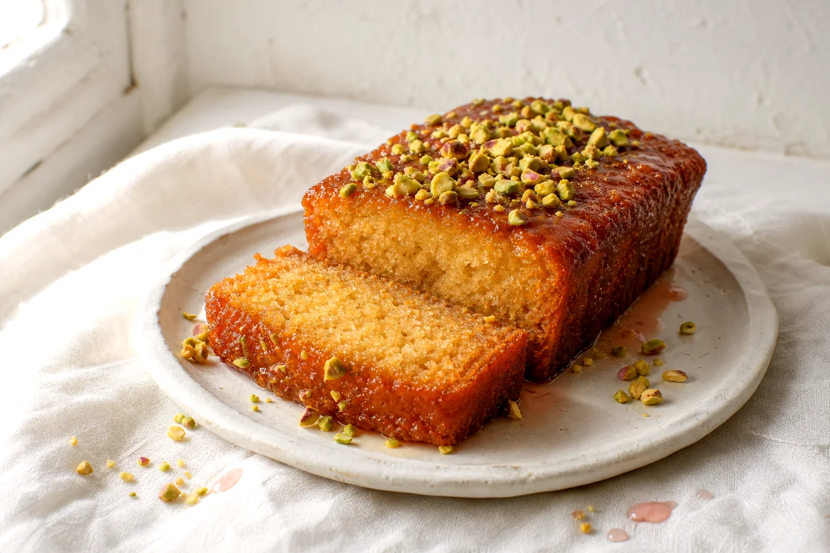 vegan-almond-tahini-cake-rose-syrup-pistachio