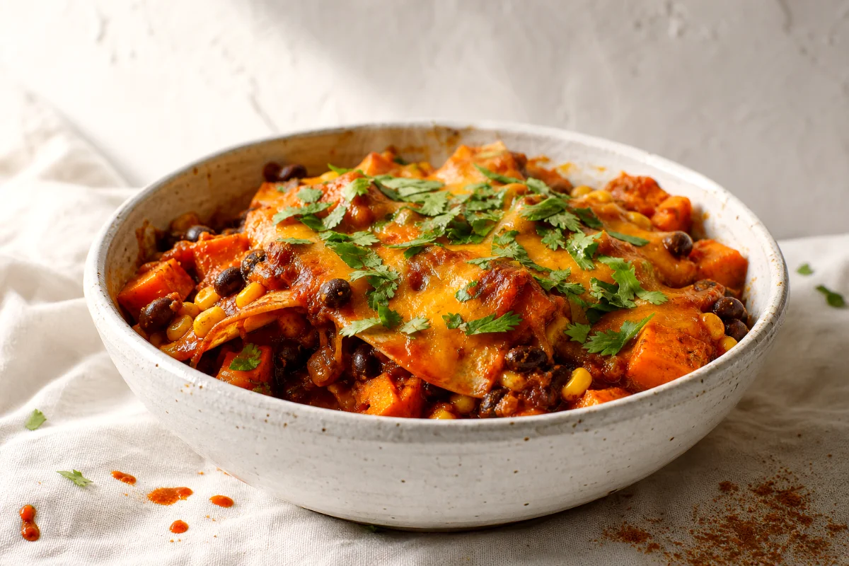 black-bean-sweet-potato-enchilada-casserole-featured