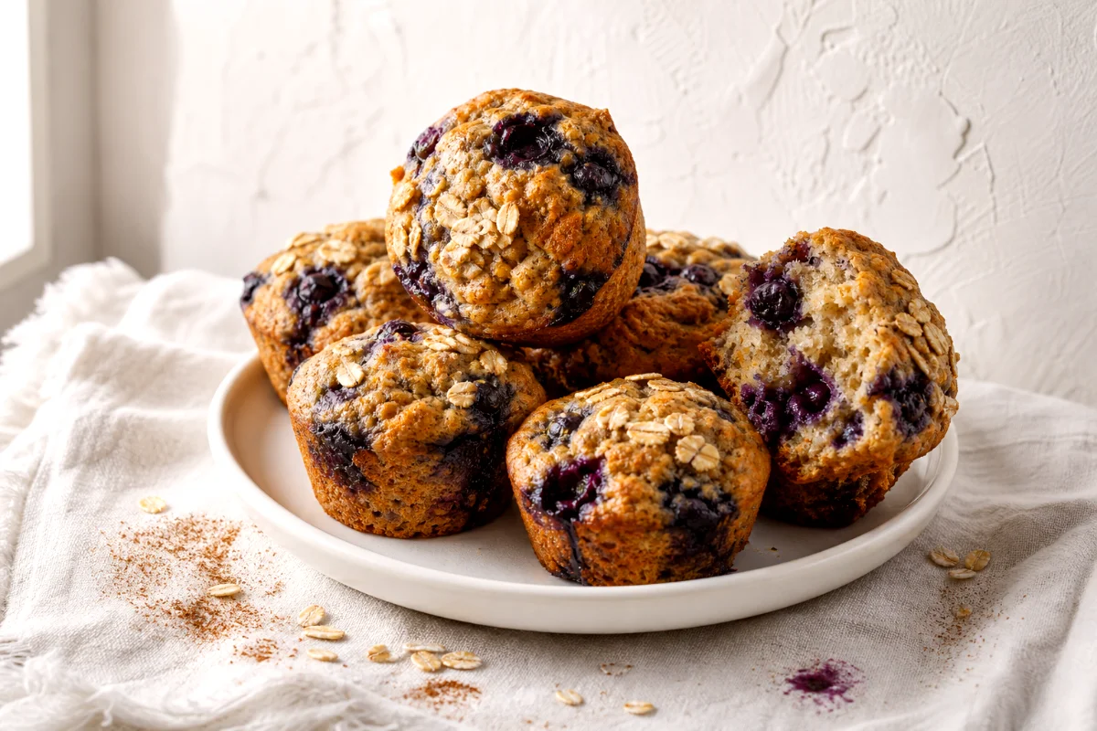 blueberry-banana-high-fiber-breakfast-muffins-featured