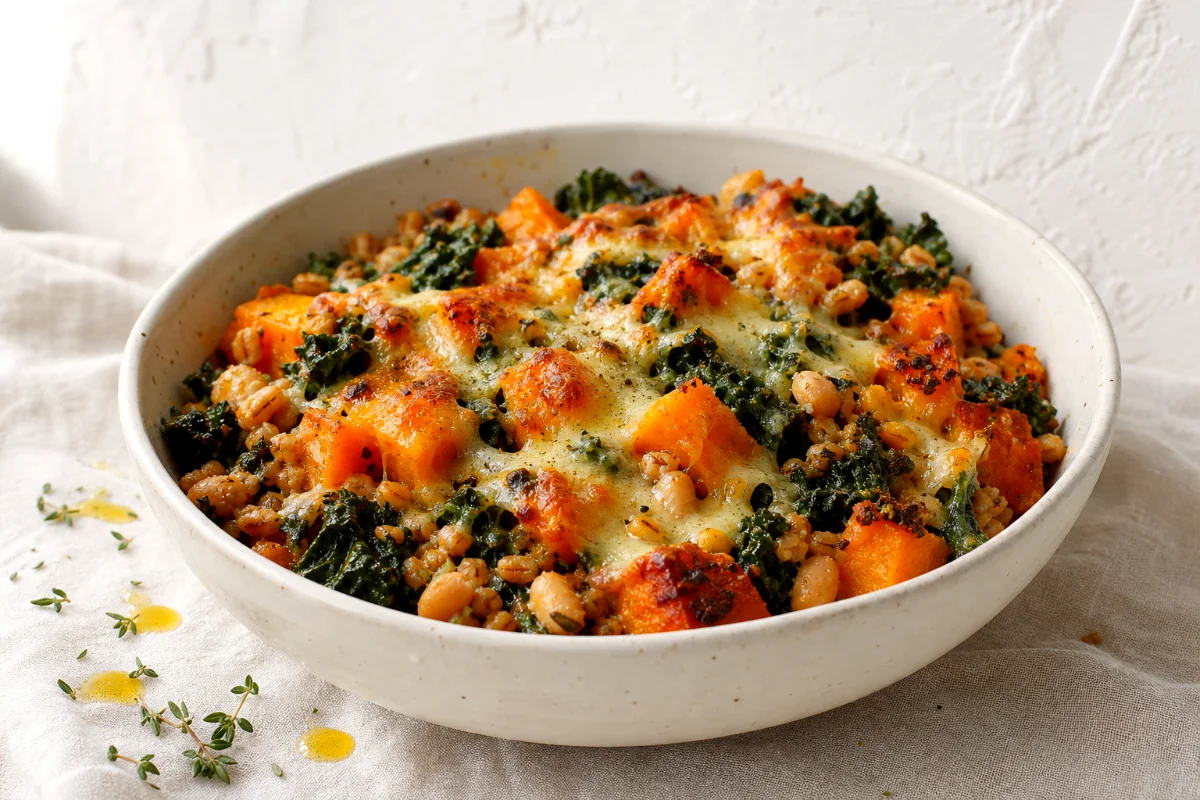 butternut-squash-kale-farro-casserole-closeup