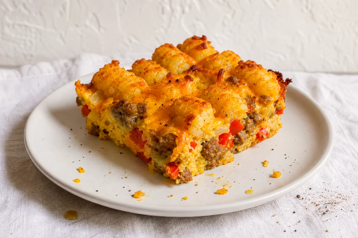 sausage-egg-tater-tot-breakfast-casserole-featured