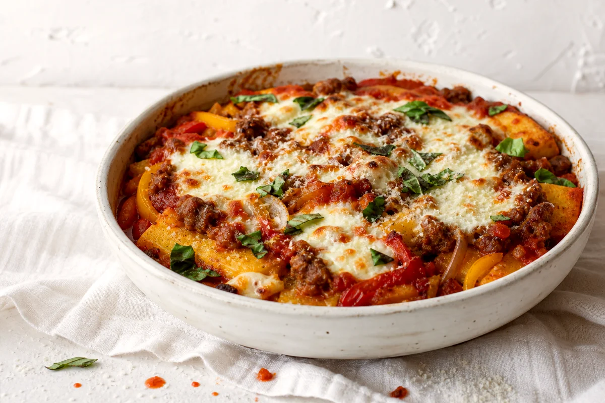sausage-pepper-polenta-casserole-featured