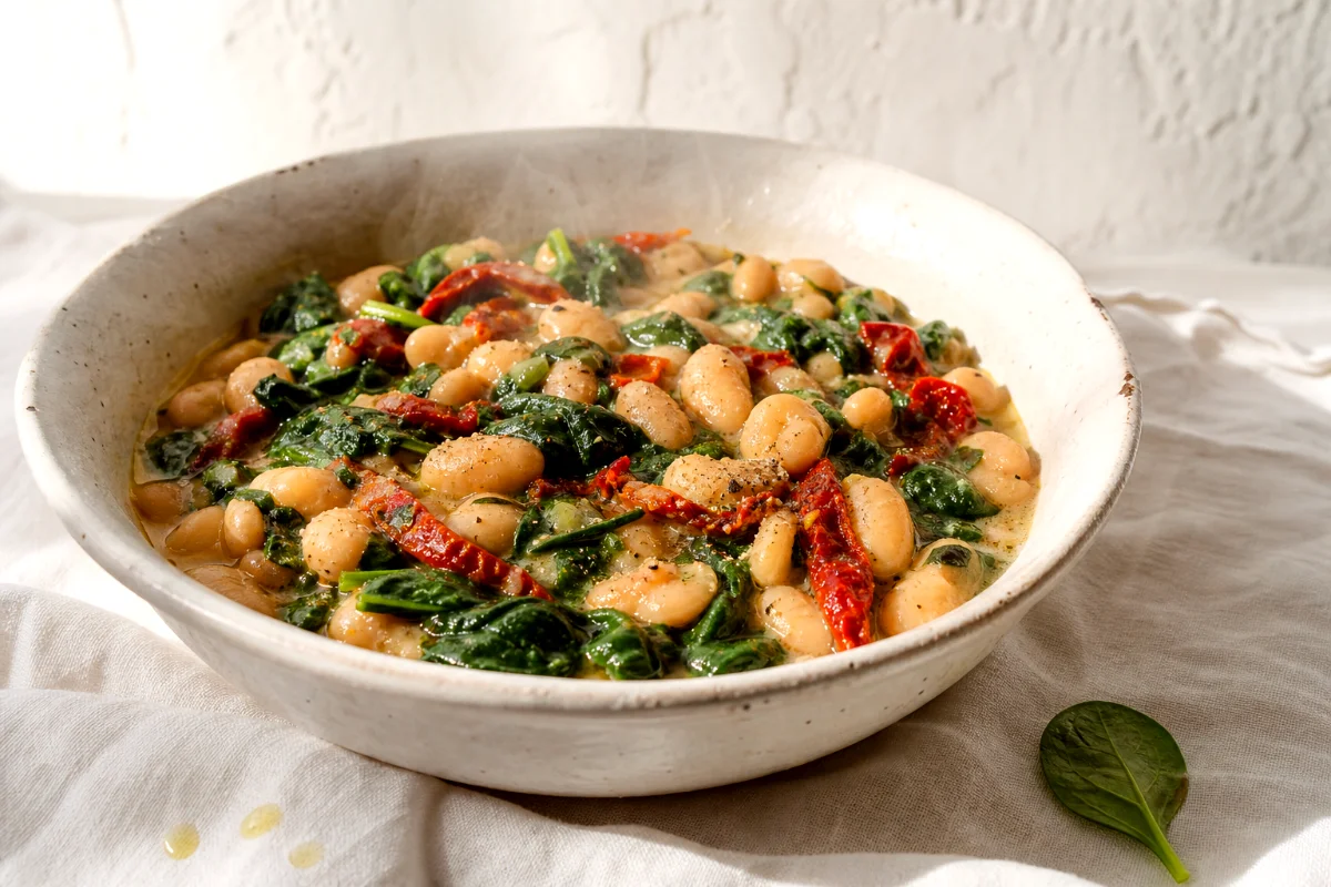 tuscan-white-bean-and-spinach-skillet