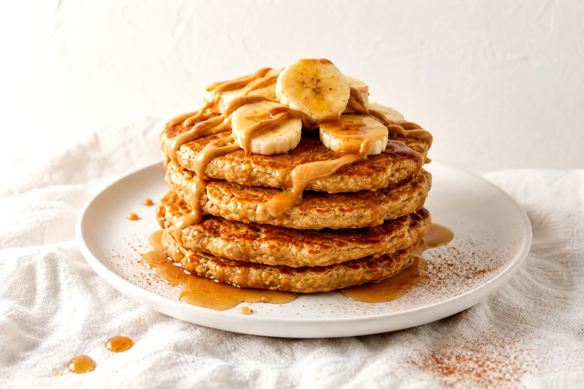 banana-oat-blender-pancakes-peanut-butter-featured
