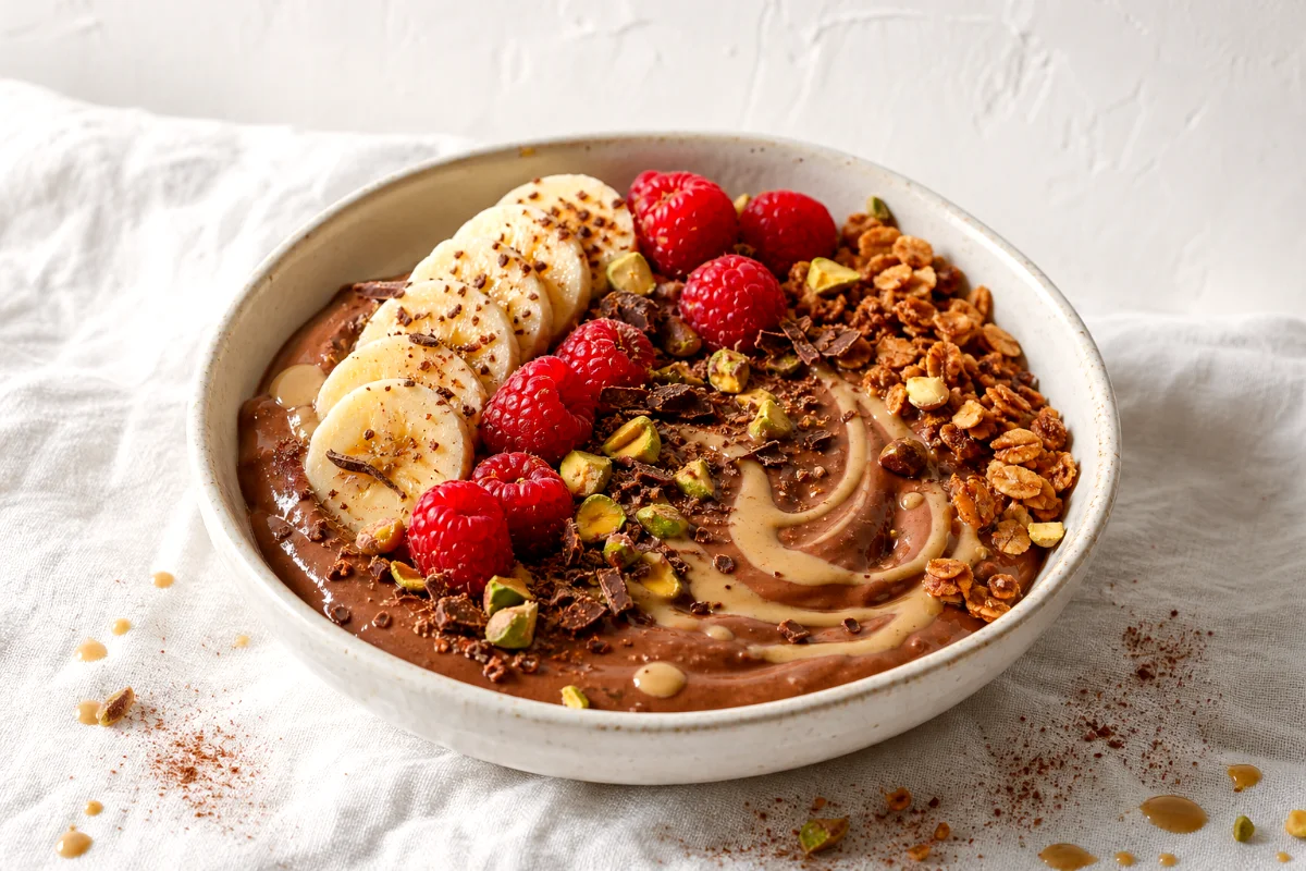 chocolate-tahini-yogurt-bowl-raspberries