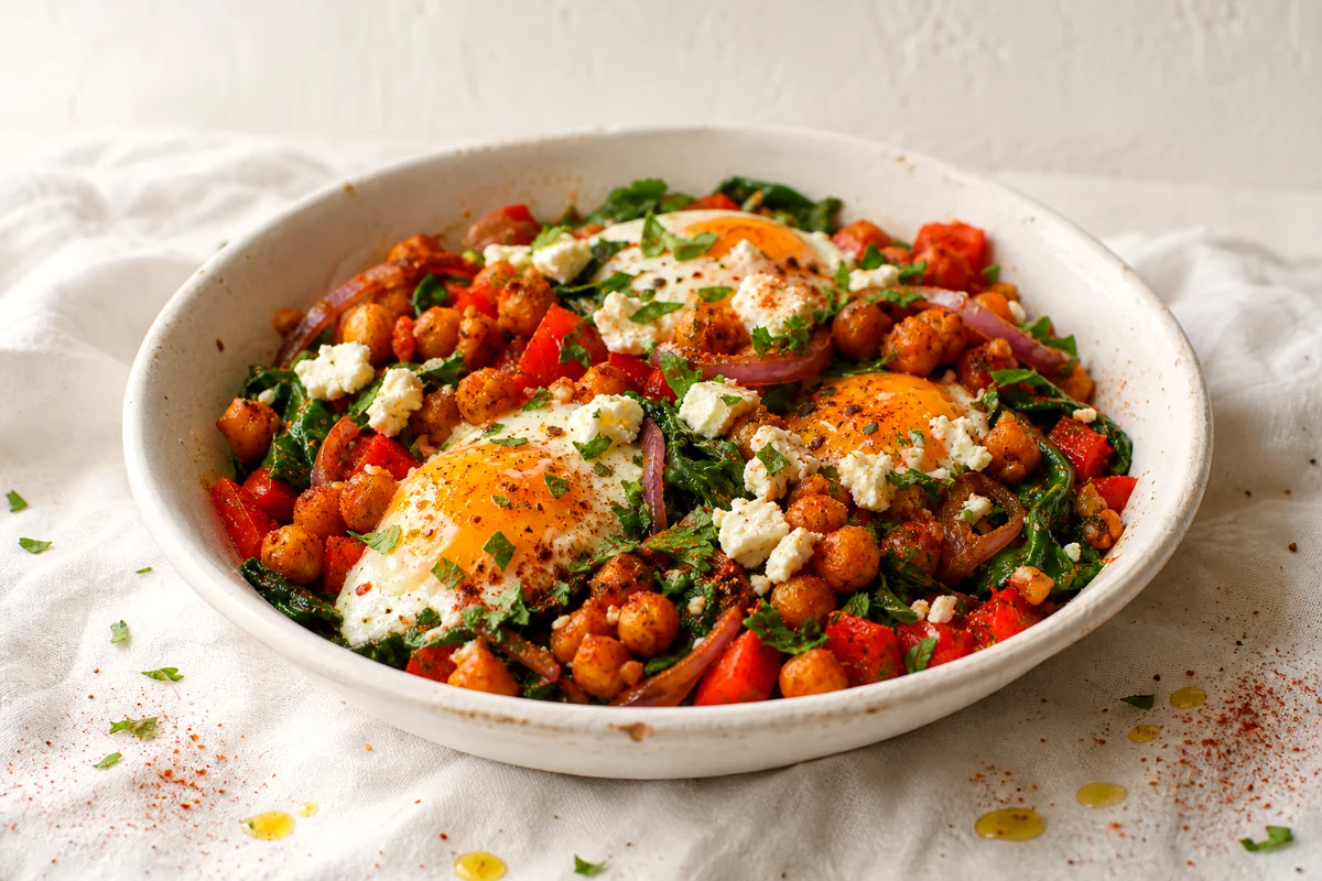 crispy-chickpea-feta-breakfast-skillet-featured
