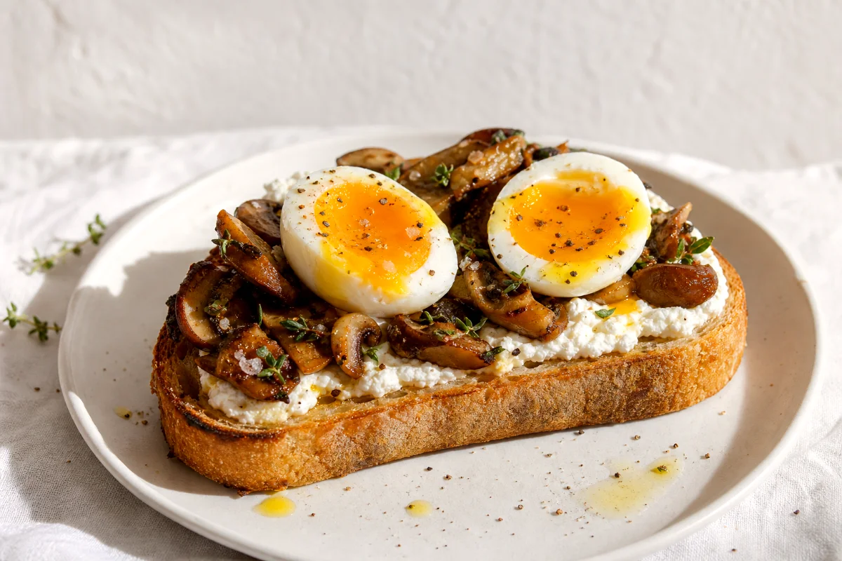 mushroom-ricotta-toast-jammy-eggs-featured