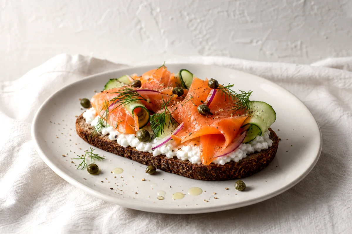 smoked-salmon-cottage-cheese-rye-toast-featured